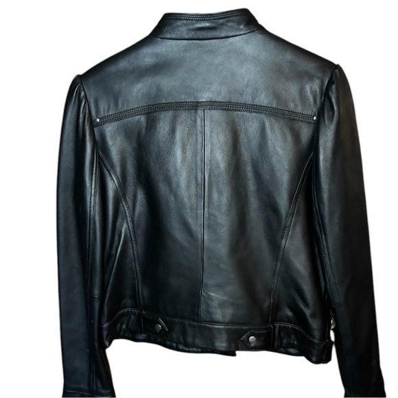 Street Legal Ladies Black Leather Jacket Large Black Leather Moto Jacket - Picture 3 of 13